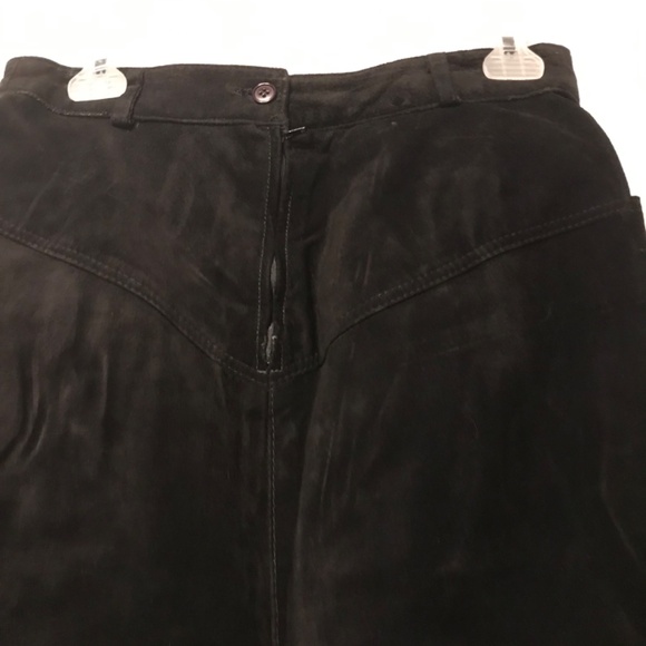 Genuine Vintage Parallel Couture Black Suede Women’s Pencil Skirt Size 7/8 W29” - Picture 8 of 11